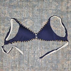 Becca Bikini Top Womens  Blue Thick Stitching Wireless Pads Rebecca Virtue D Cup